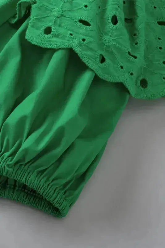 Anglaise Embroidered Puff Short Sleeve Top