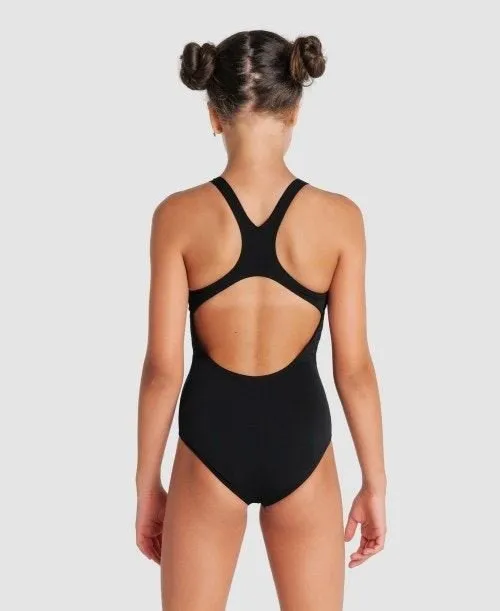 Arena Team Girls Swim Pro Solid 50  UV Protection Sports Swimwear - Black