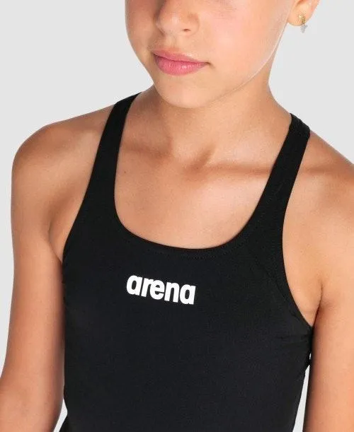 Arena Team Girls Swim Pro Solid 50  UV Protection Sports Swimwear - Black