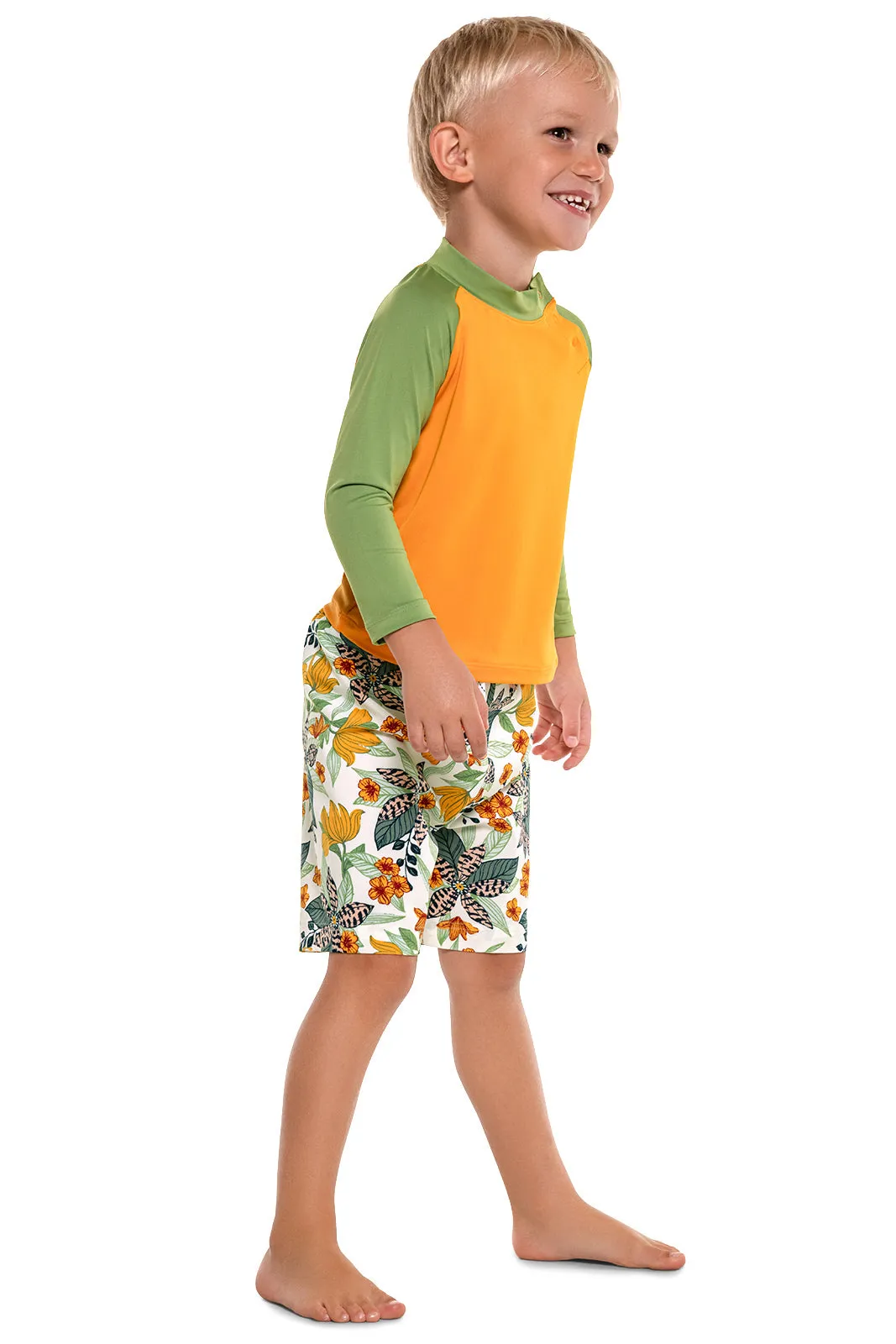 Baby Island Rash Guard Set  |  Apricot Crush Floral Paradise