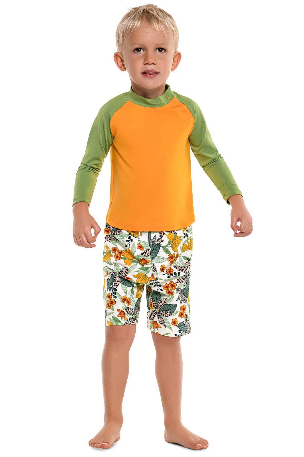 Baby Island Rash Guard Set  |  Apricot Crush Floral Paradise