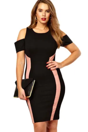 Black Exclusive Bodycon Dress With Drop Shoulders