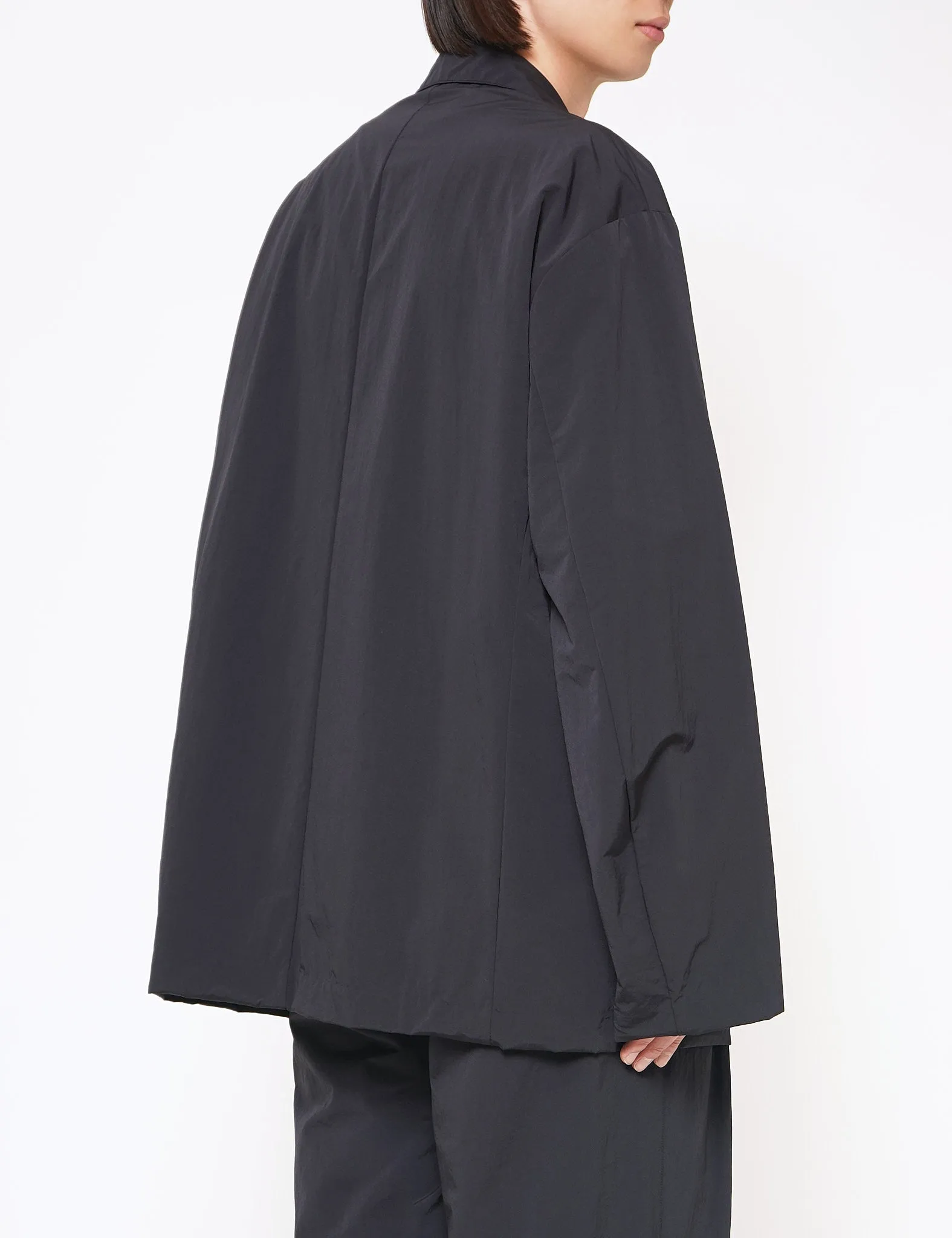 BLACK WINDPROOF NYLON EASY JACKET