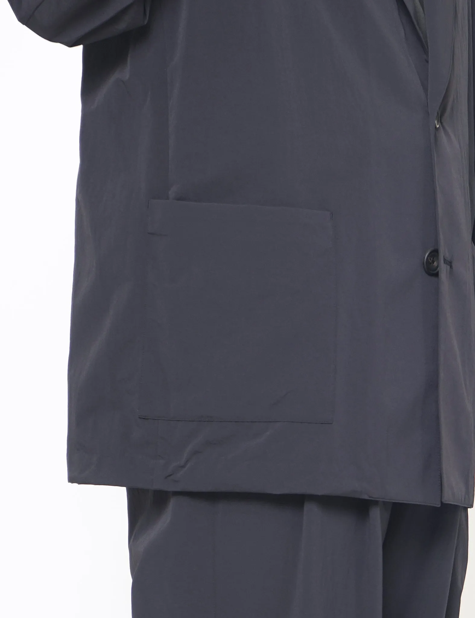 BLACK WINDPROOF NYLON EASY JACKET