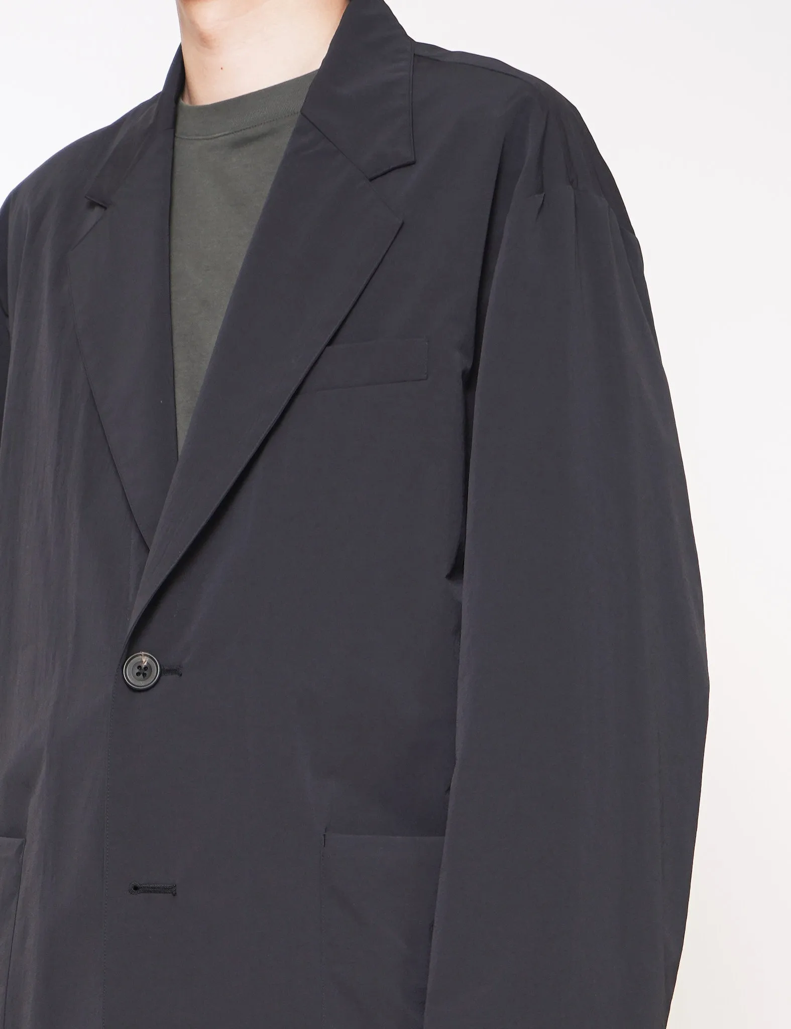 BLACK WINDPROOF NYLON EASY JACKET