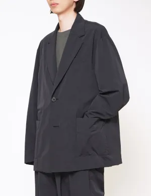 BLACK WINDPROOF NYLON EASY JACKET