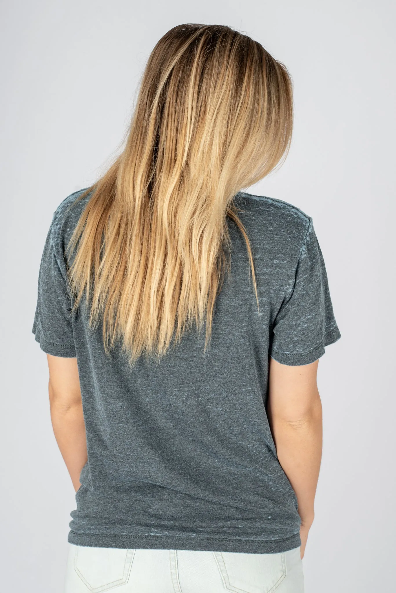 Body by booze acid wash crew neck t-shirt grey/blue