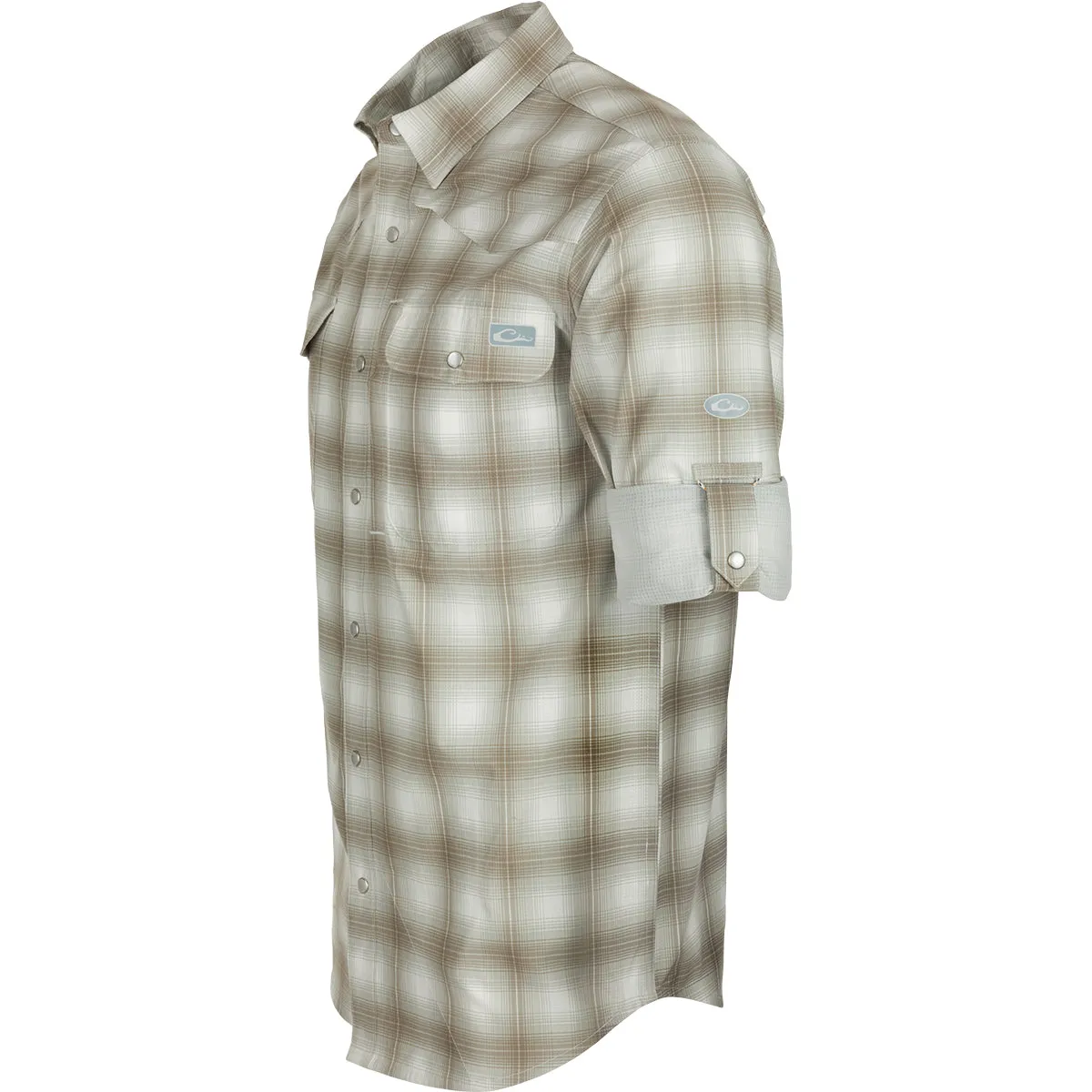 Cinco Ranch Western Plaid Button-Down Long Sleeve Shirt