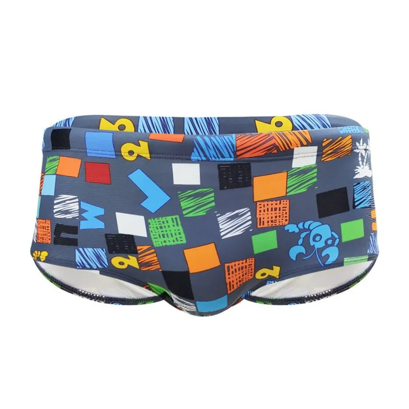 Color Checkered Swim Trunks