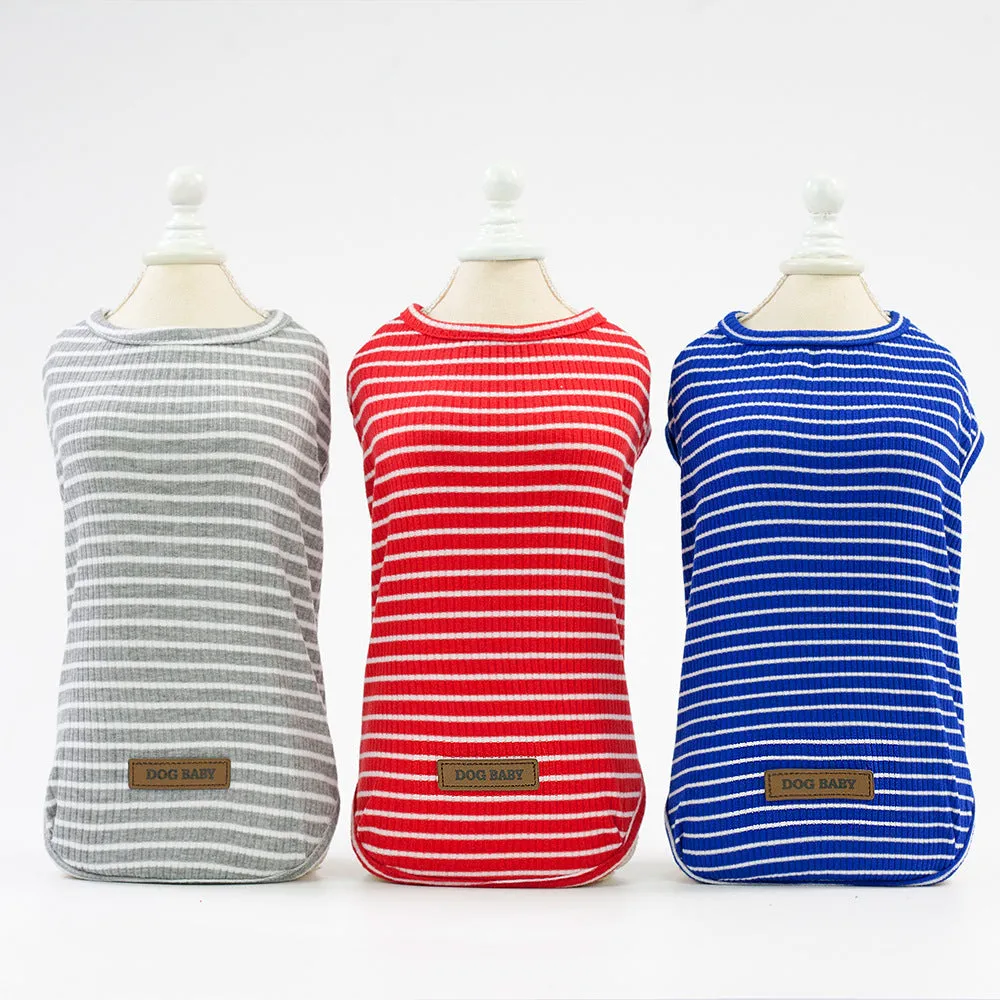 Dog Striped Breathable Soft Shirt