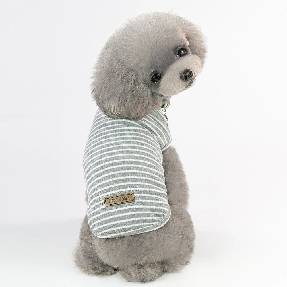 Dog Striped Breathable Soft Shirt
