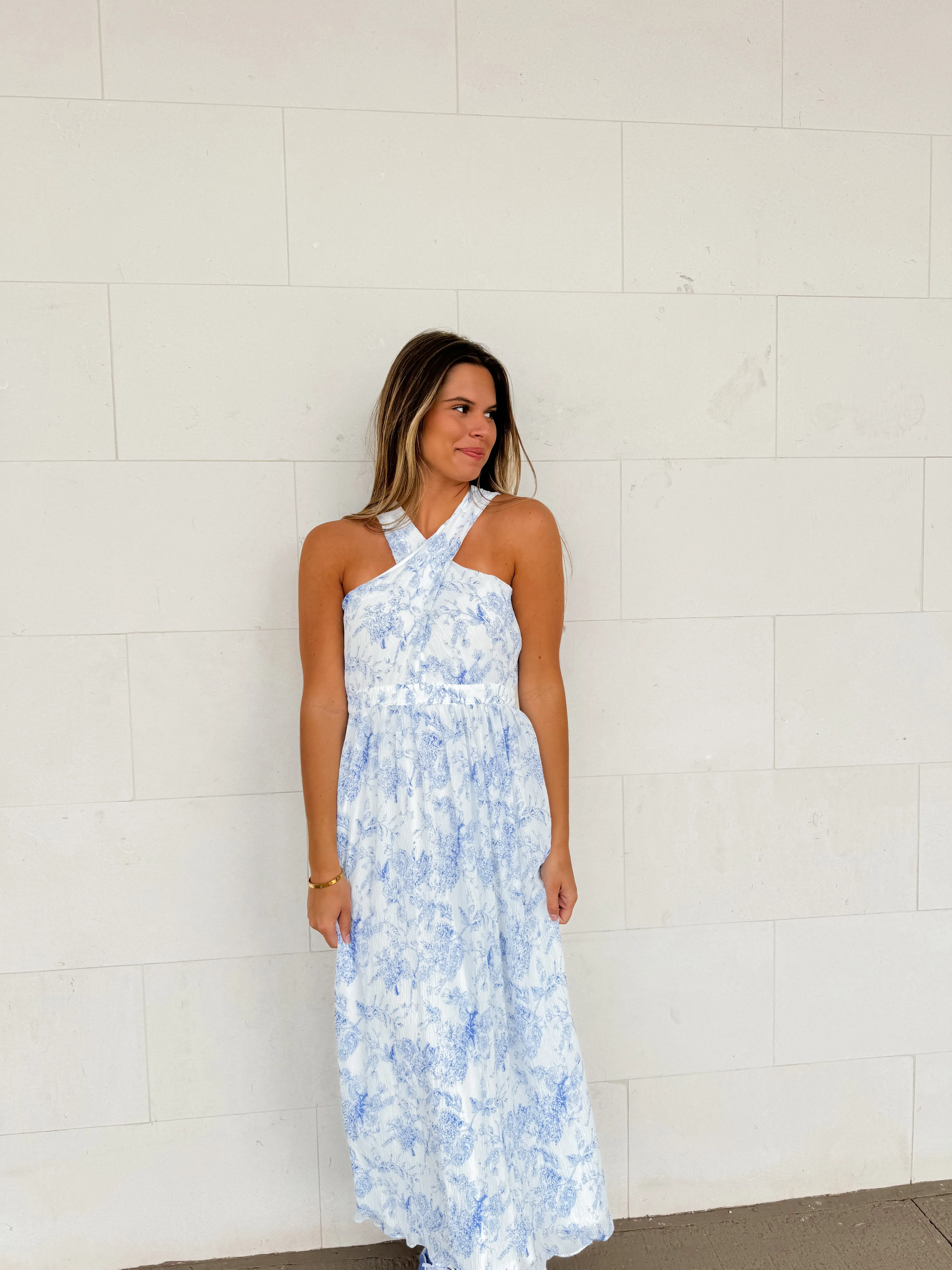 Evening Breeze Halter Dress