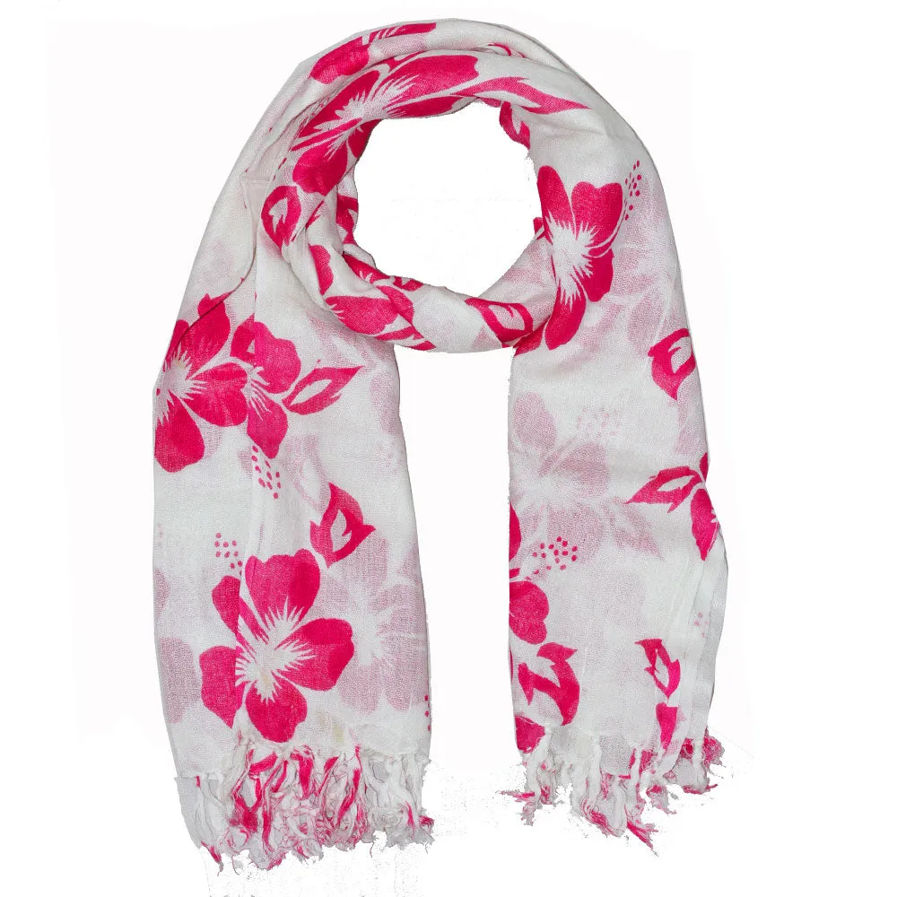 Floral Pattern Pareo Beach Hawaiian Sarong Scarf