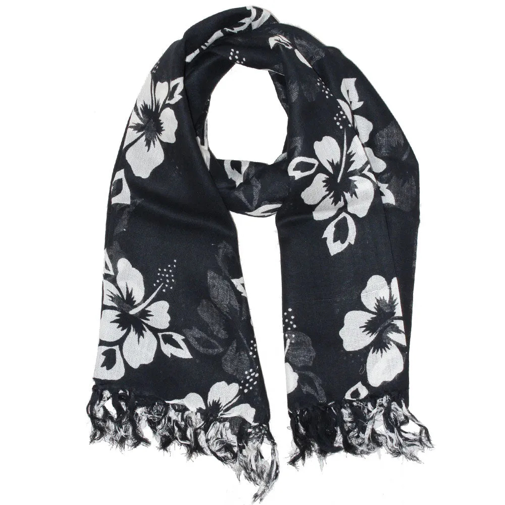 Floral Pattern Pareo Beach Hawaiian Sarong Scarf