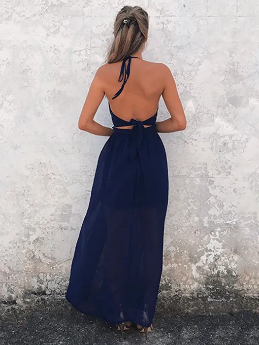 Flowy Split-Back Two Piece Dress