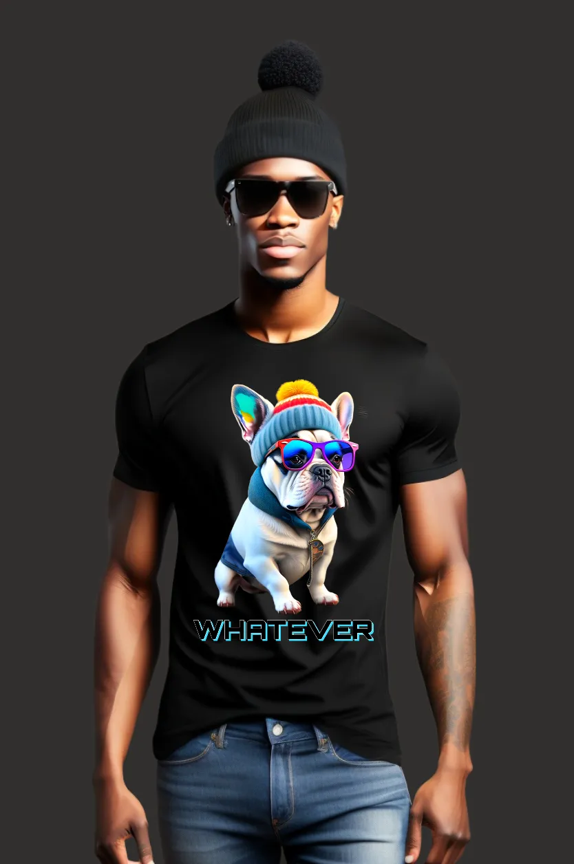 Frenchie White Whatever T-Shirts | Grooveman Music