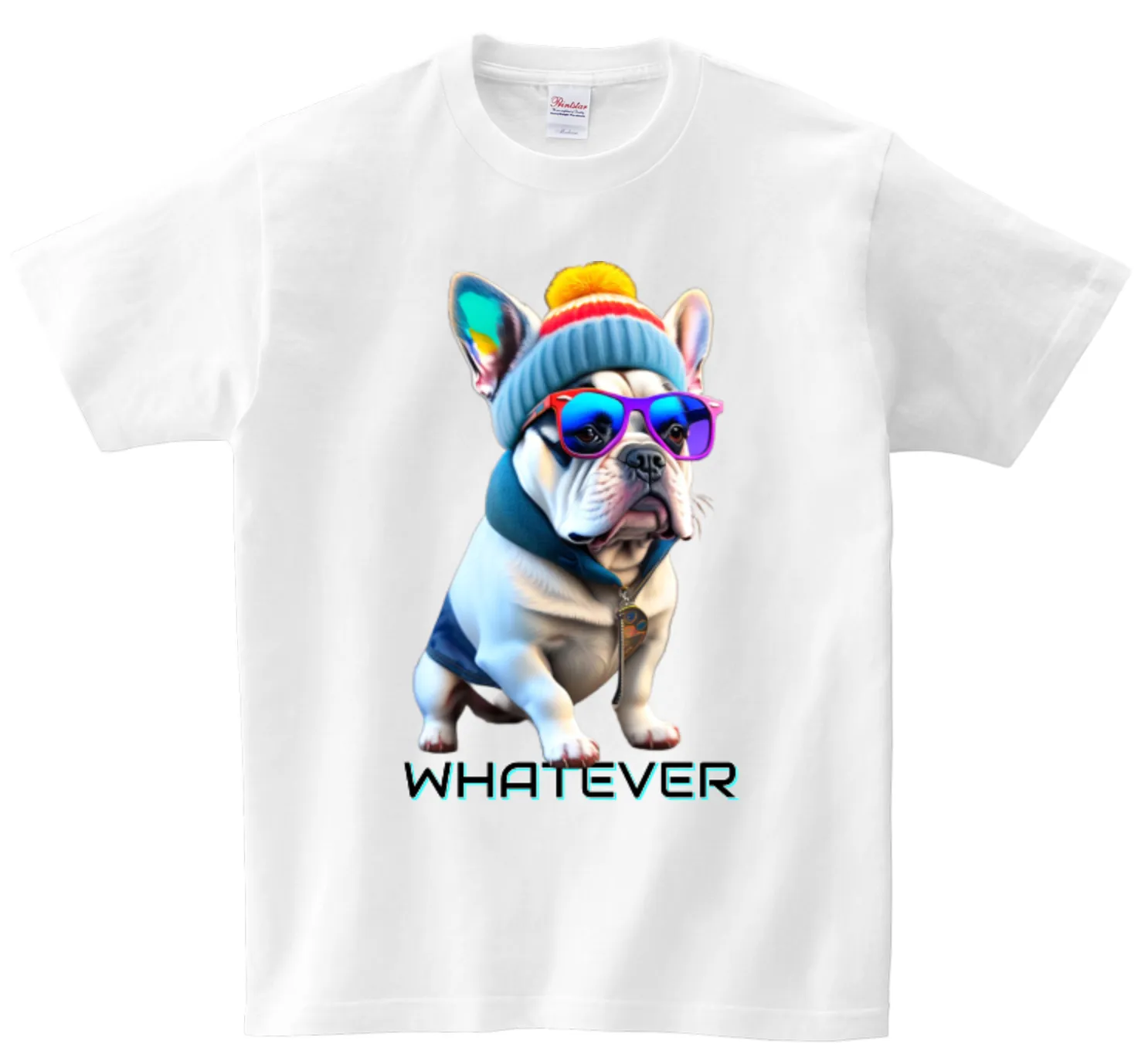 Frenchie White Whatever T-Shirts | Grooveman Music