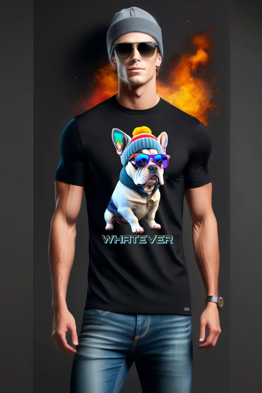 Frenchie White Whatever T-Shirts | Grooveman Music