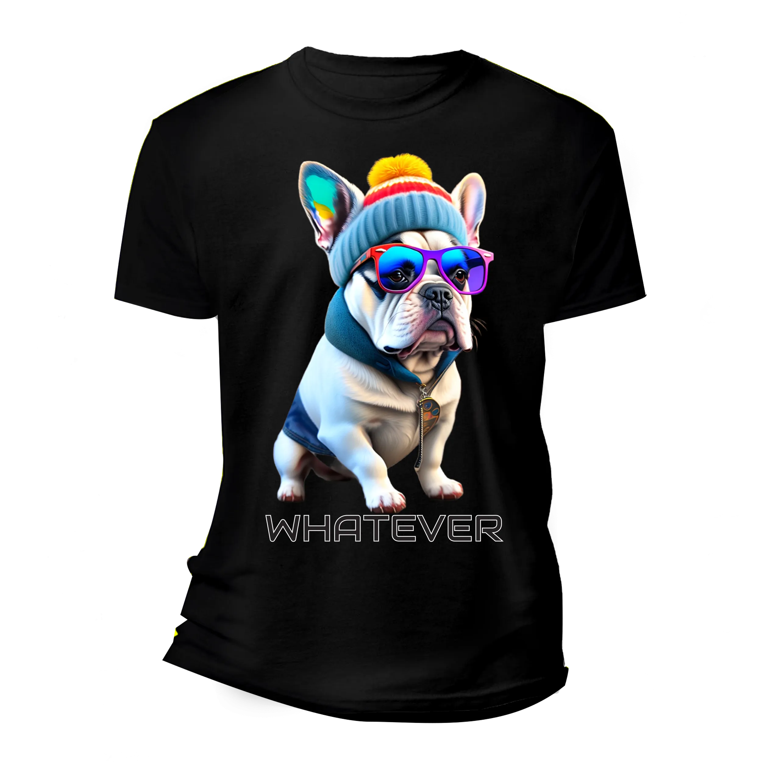 Frenchie White Whatever T-Shirts | Grooveman Music