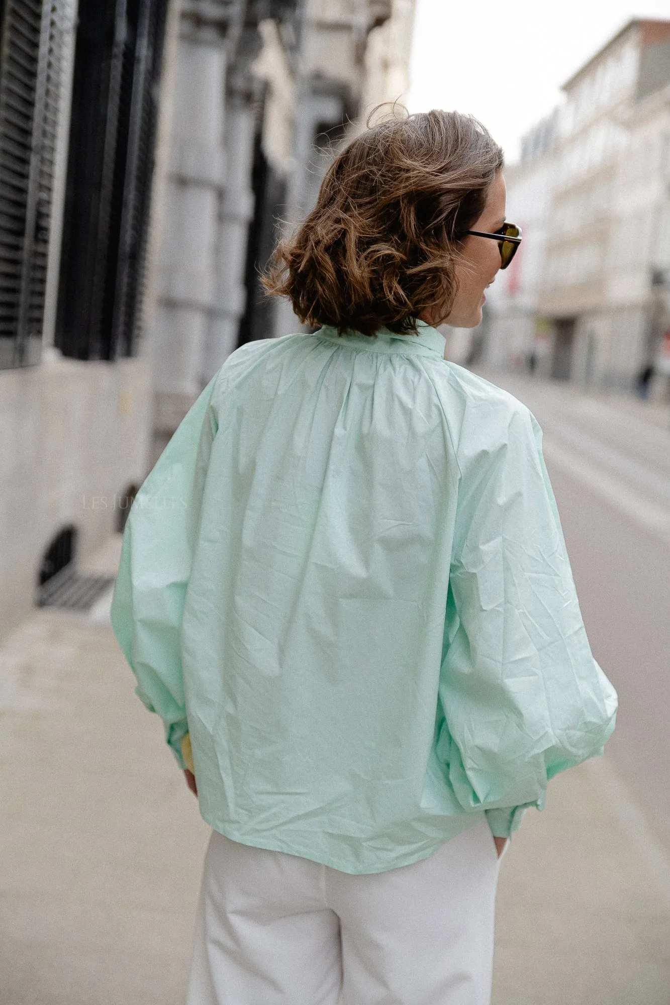 Gloria bow blouse mint