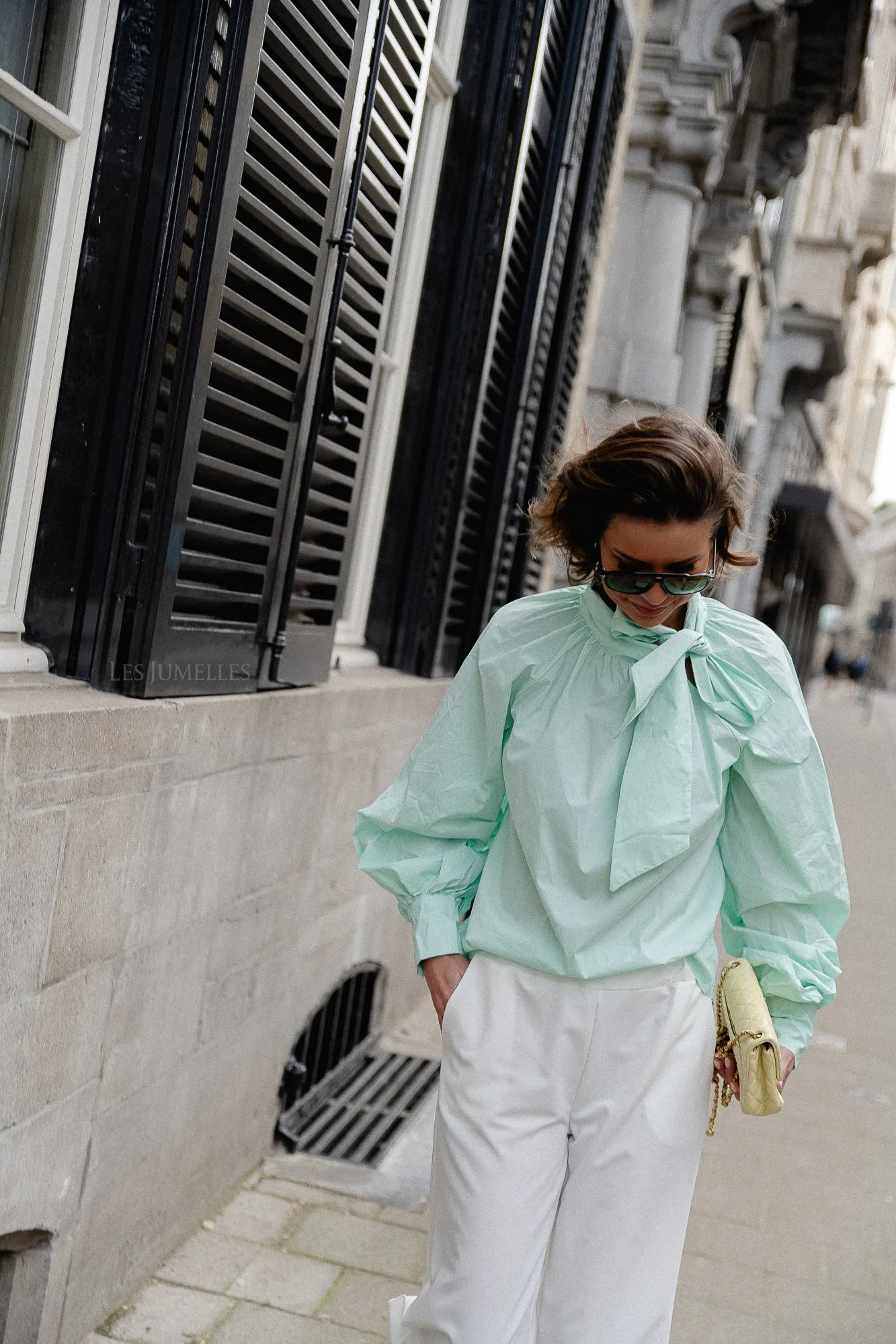 Gloria bow blouse mint