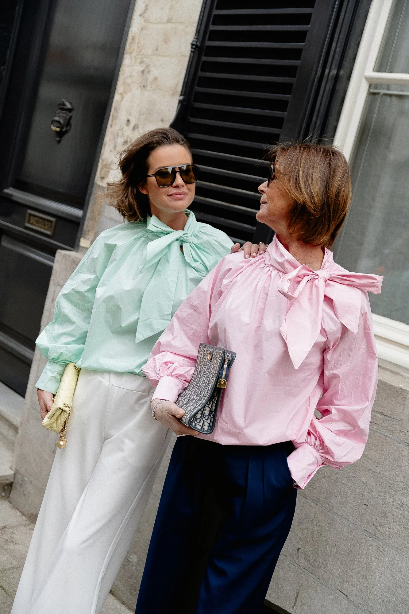 Gloria bow blouse mint