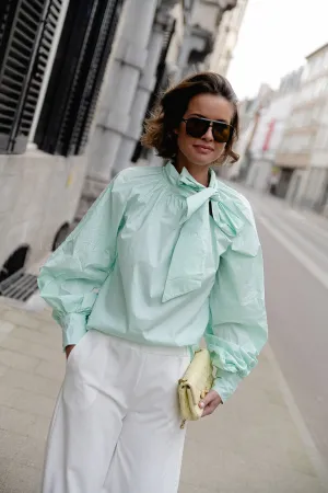 Gloria bow blouse mint