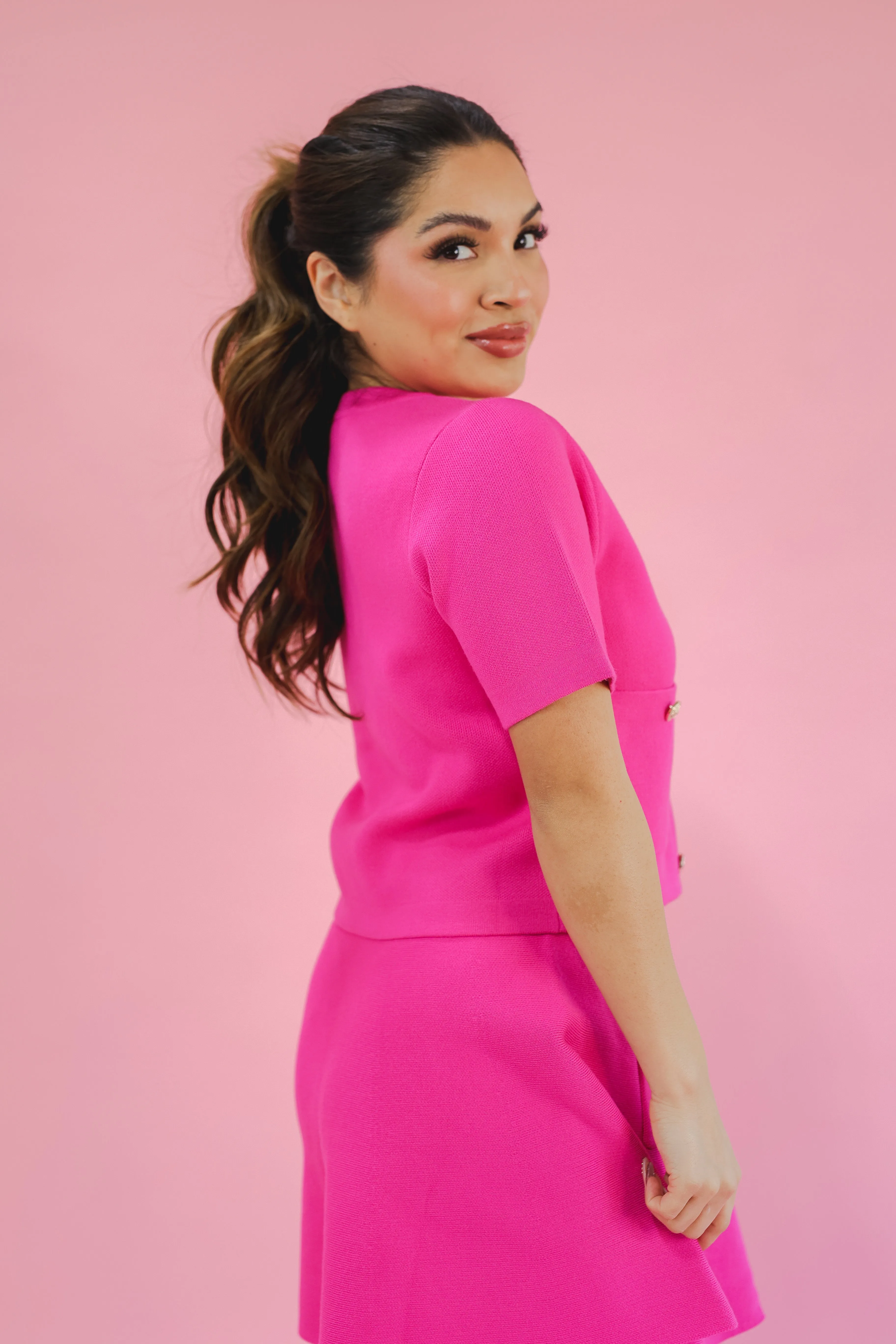 Graceful Beauty Knit Top - Pink