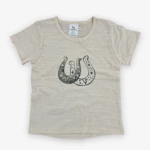 Grey T-Shirt with Double Horseshoe Print