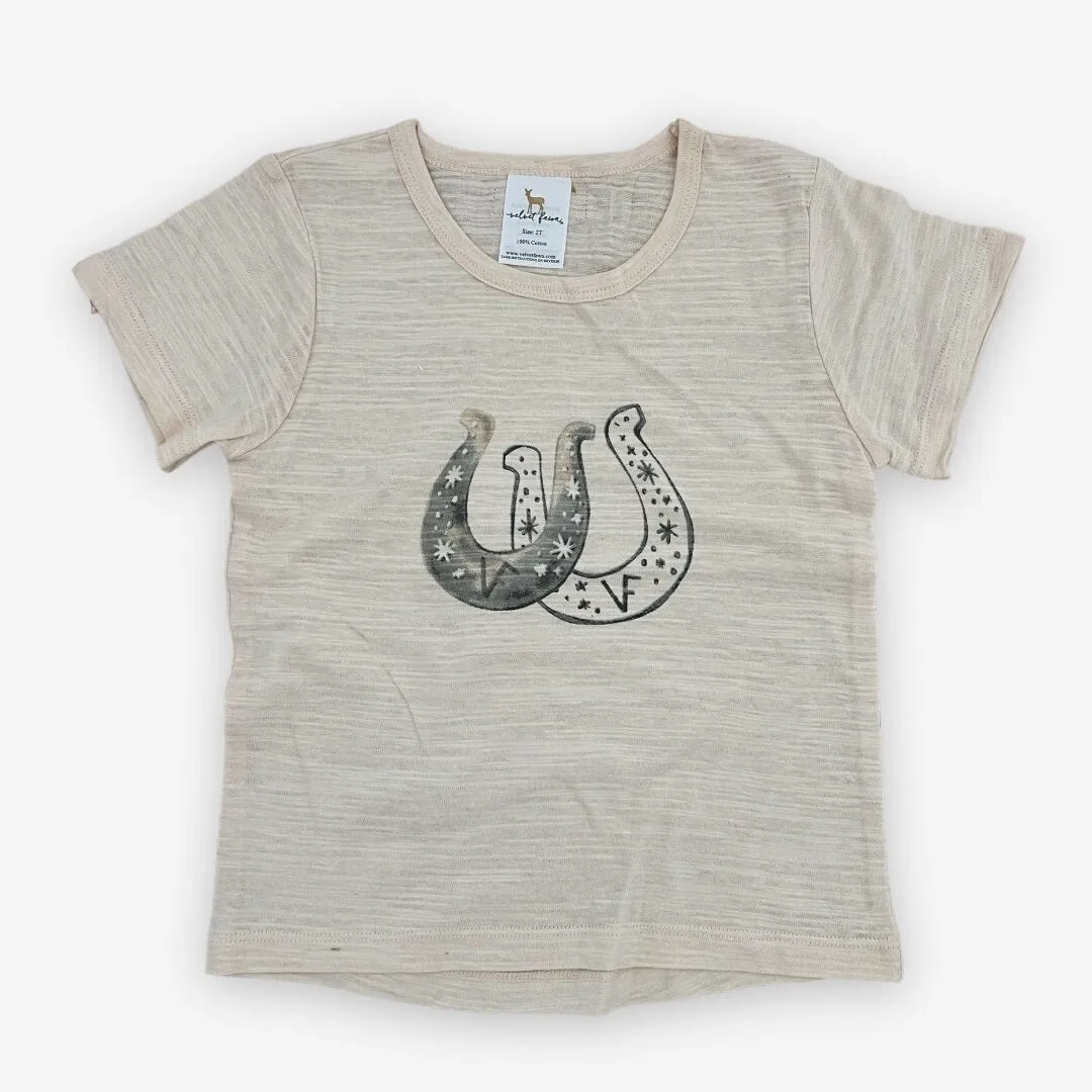 Grey T-Shirt with Double Horseshoe Print