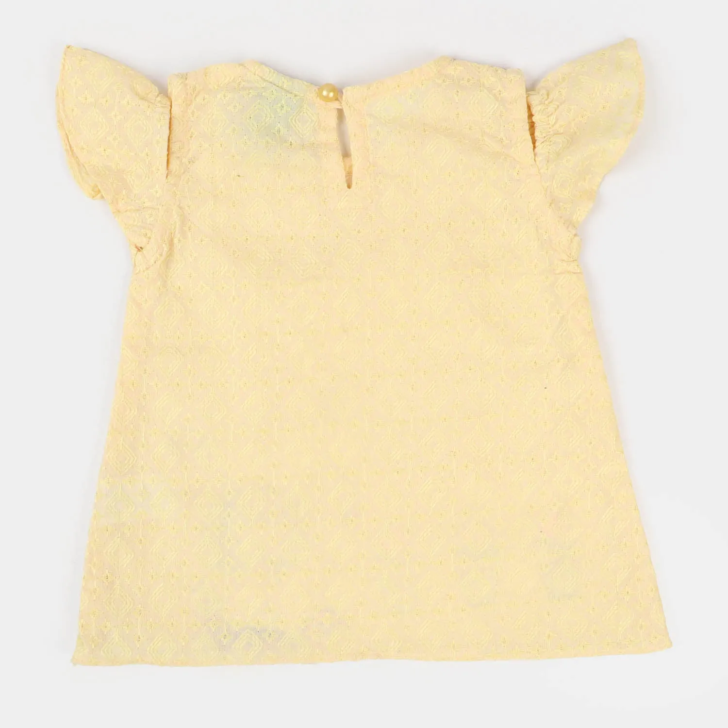 Infant Girls Cotton Top EMB Doll - Yellow