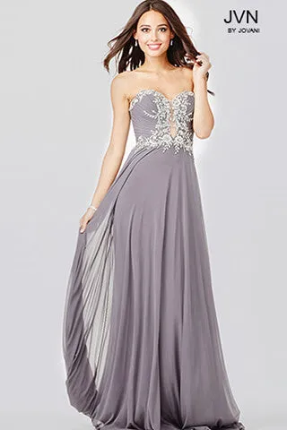 Jovani JVN33470 size 0 Black  prom dress pageant gown long chiffon Plunging Neckline