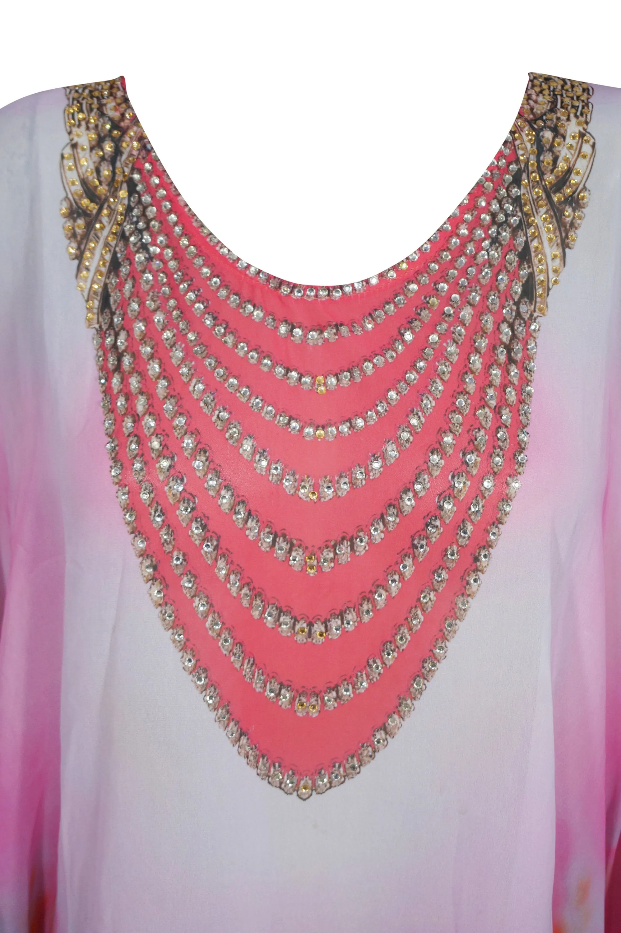 Kaftan for Women Jewel Pink Floral Dresses, size