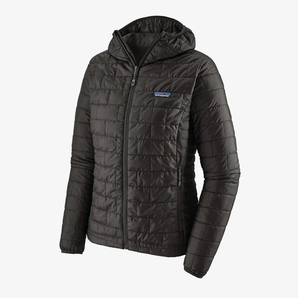 LADIES PATAGONIA NANO PUFF HOODY - BLACK
