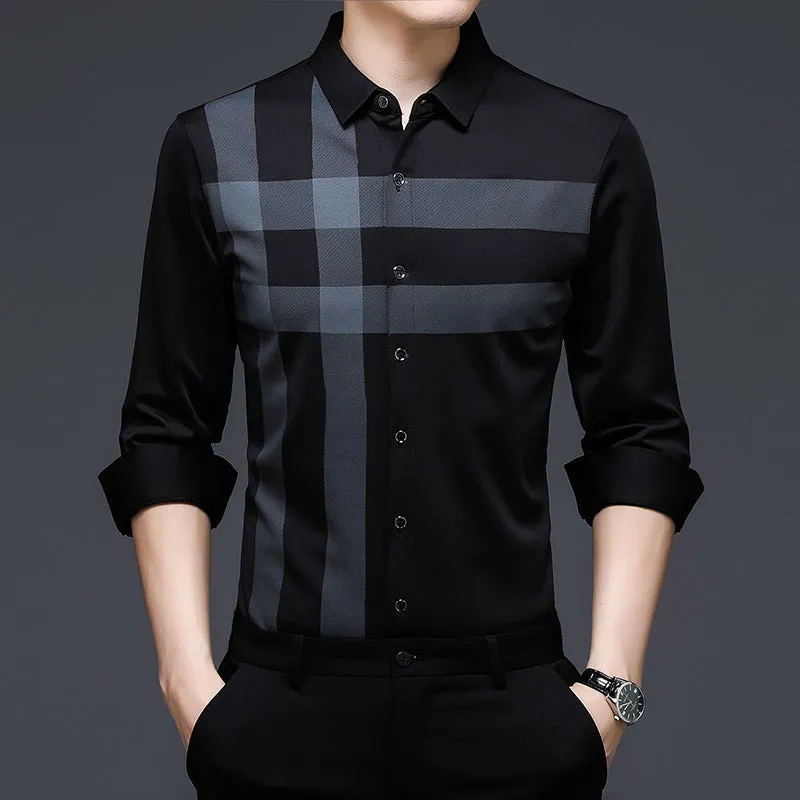 Long Sleeve Business Men's Non-ironing Shirt Breathable Stretch Shirt Men