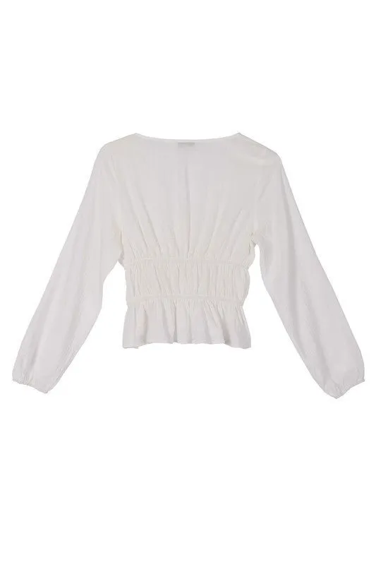 Long Sleeve Sheer Blouse