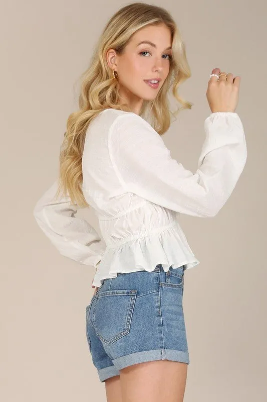 Long Sleeve Sheer Blouse