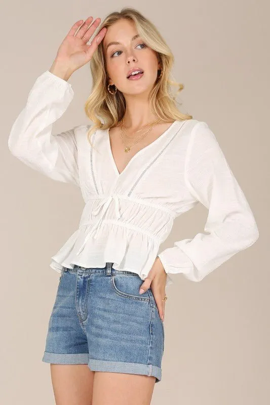 Long Sleeve Sheer Blouse