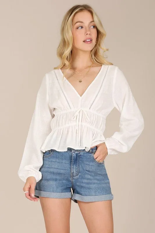 Long Sleeve Sheer Blouse