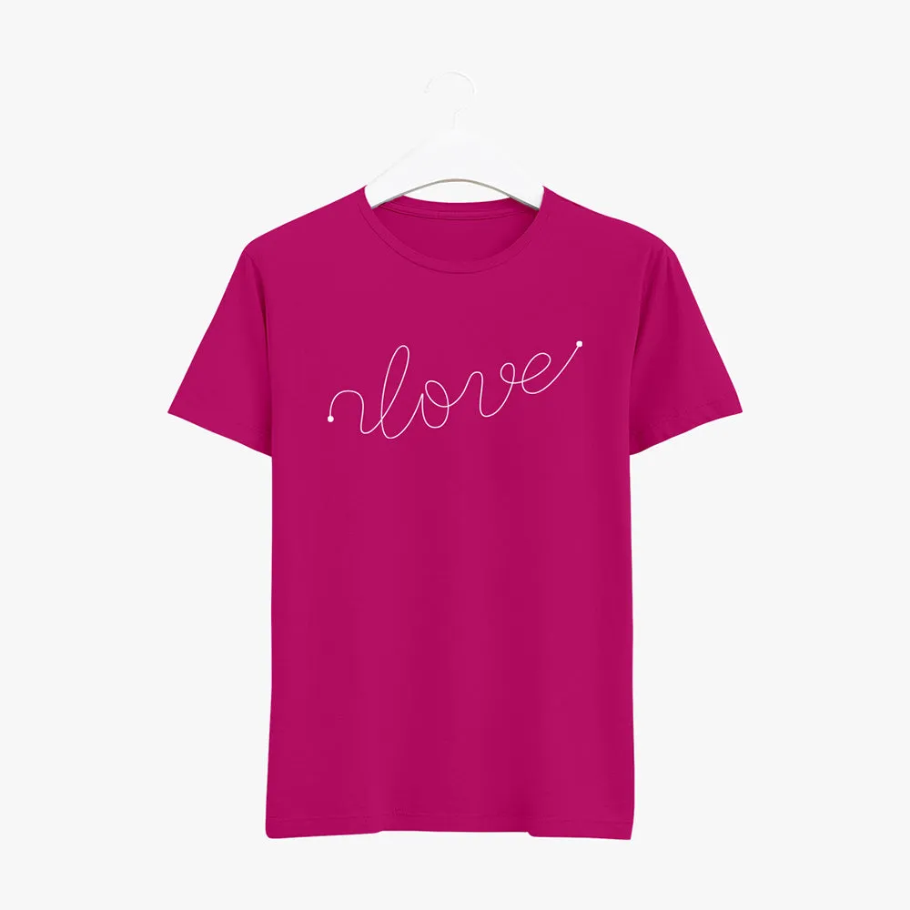 Love - Organic Cotton Short Sleeve Round Neck Graphic T-Shirt for Women