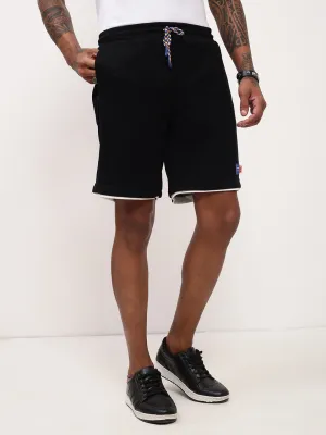 Men Black Cotton Shorts