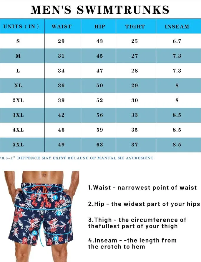 Mens 2in1 Beach Swim Trunks with Compression Liner, Quick Dry Swimming Shorts with Pockets