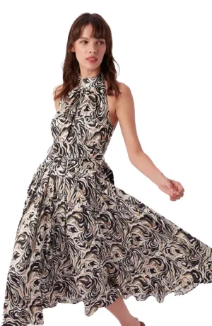 Nicola Dress in Marble Black
