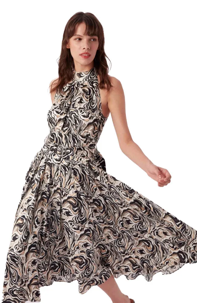 Nicola Dress in Marble Black