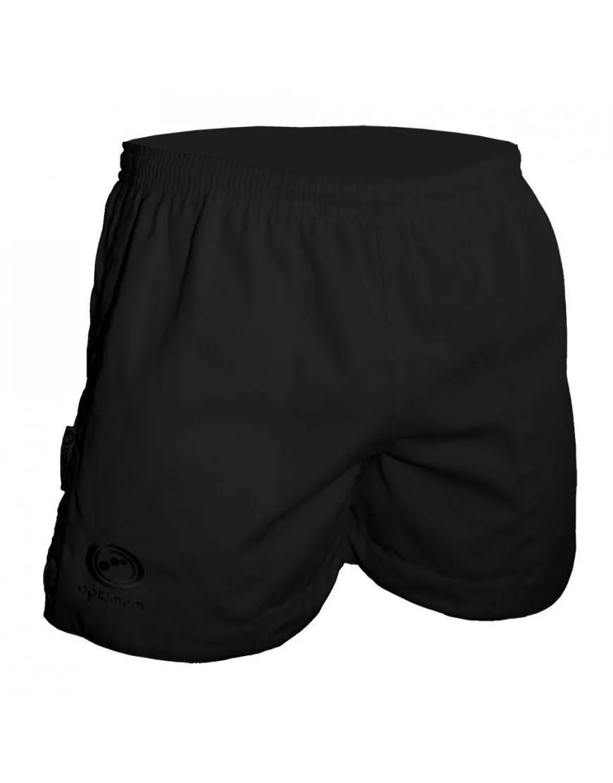 Optimum Sports Auckland Rugby Shorts Men Breathable Durable Gym Gear - Black