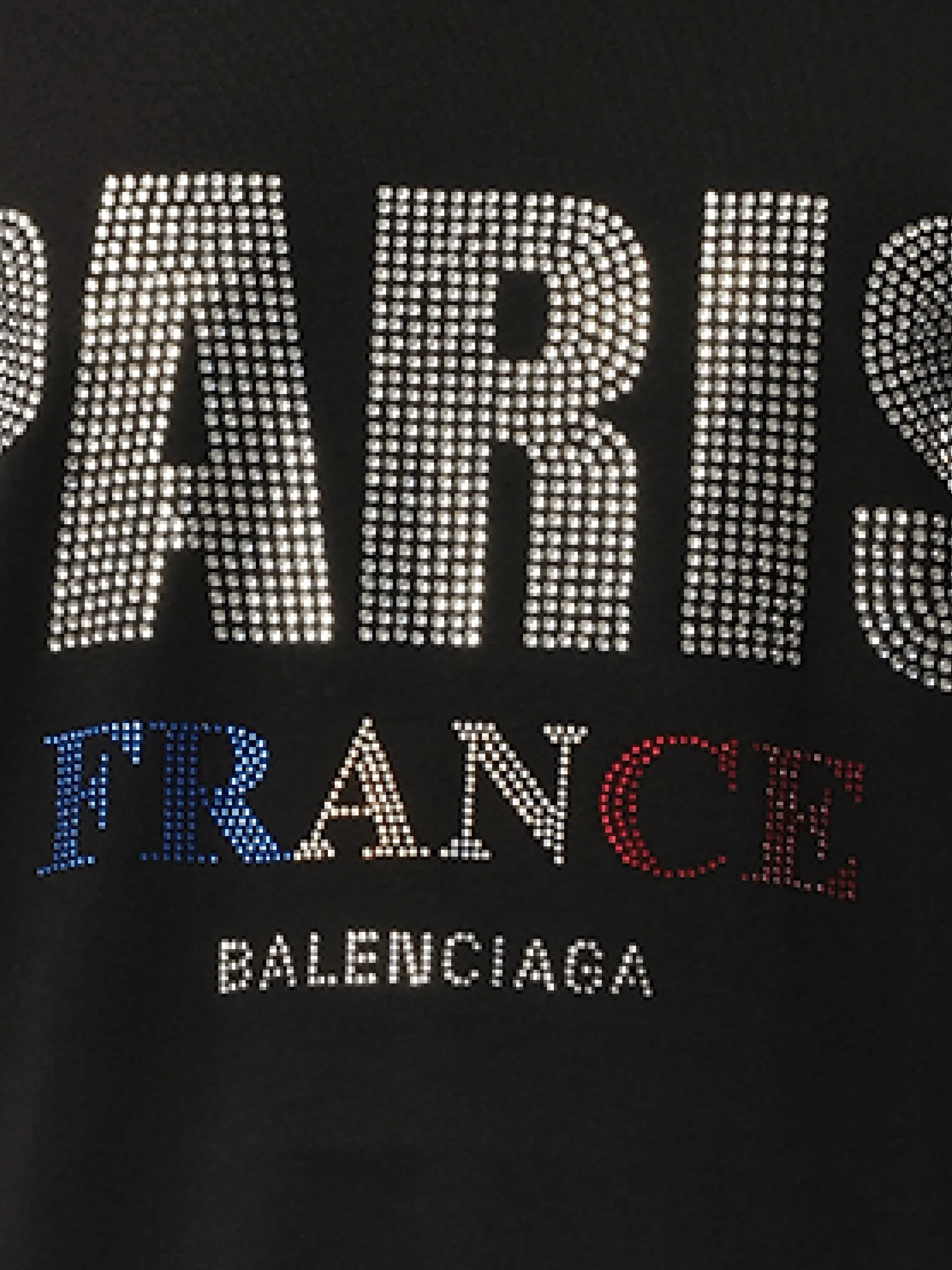 Paris Strass Oversized T-Shirt in Black
