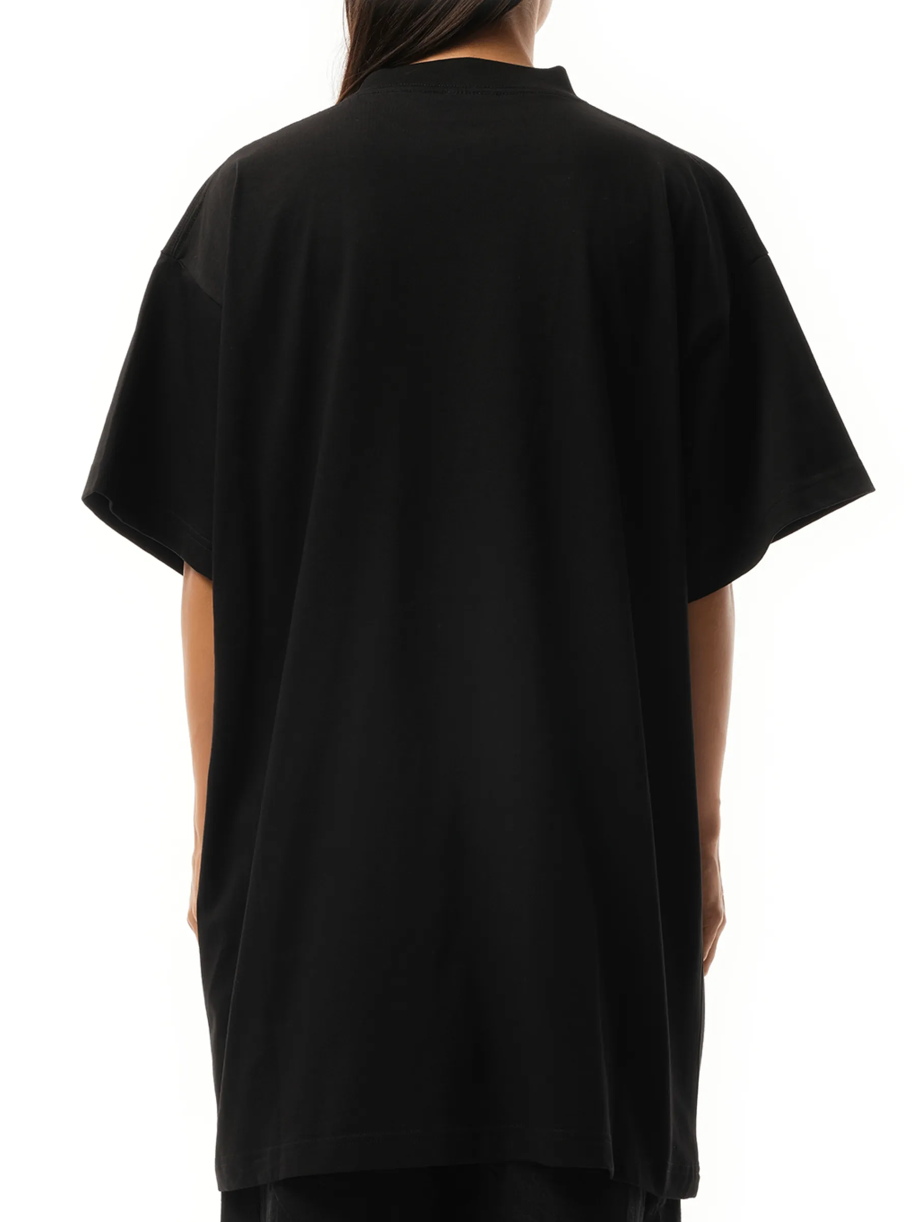 Paris Strass Oversized T-Shirt in Black