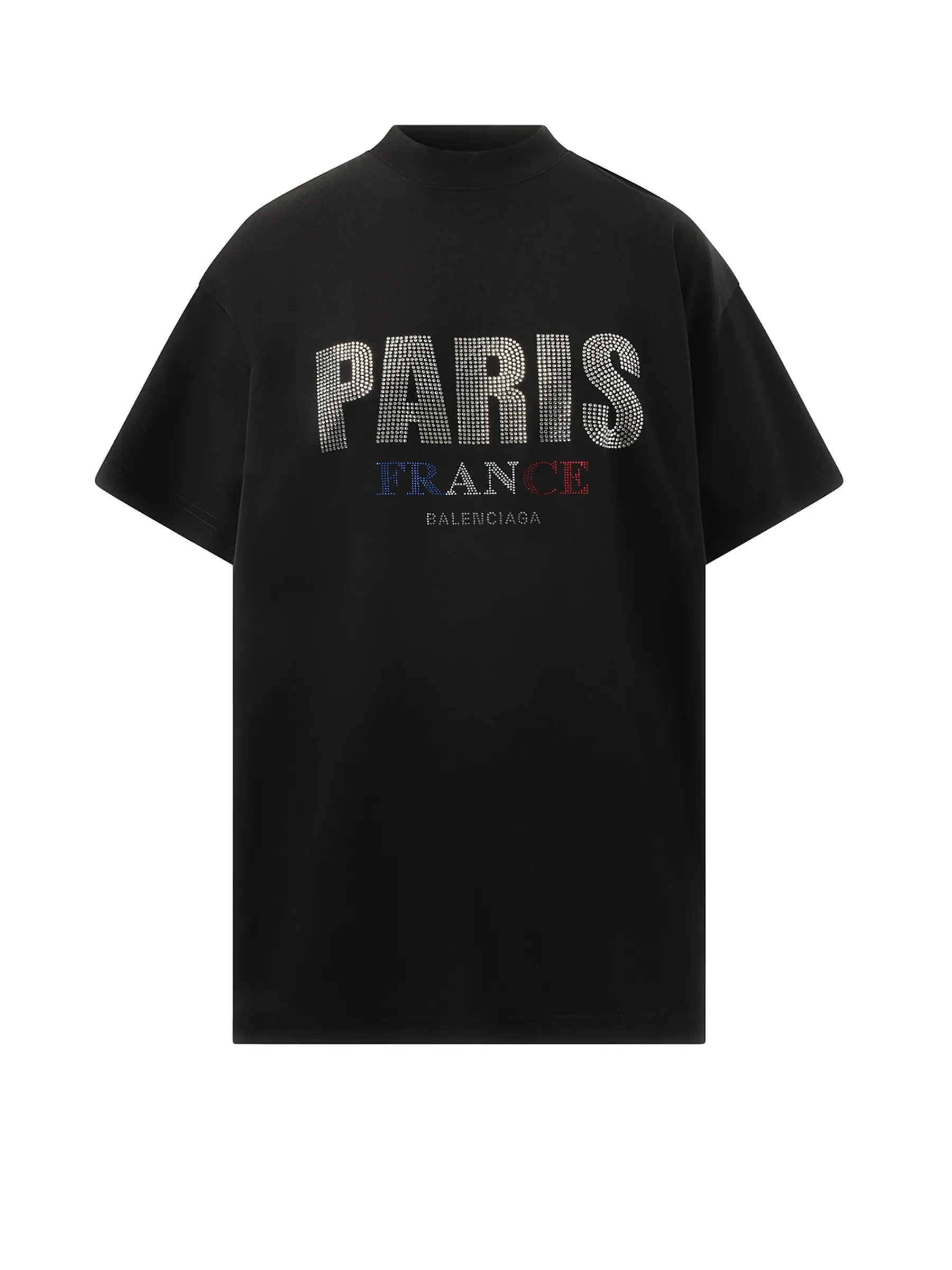 Paris Strass Oversized T-Shirt in Black