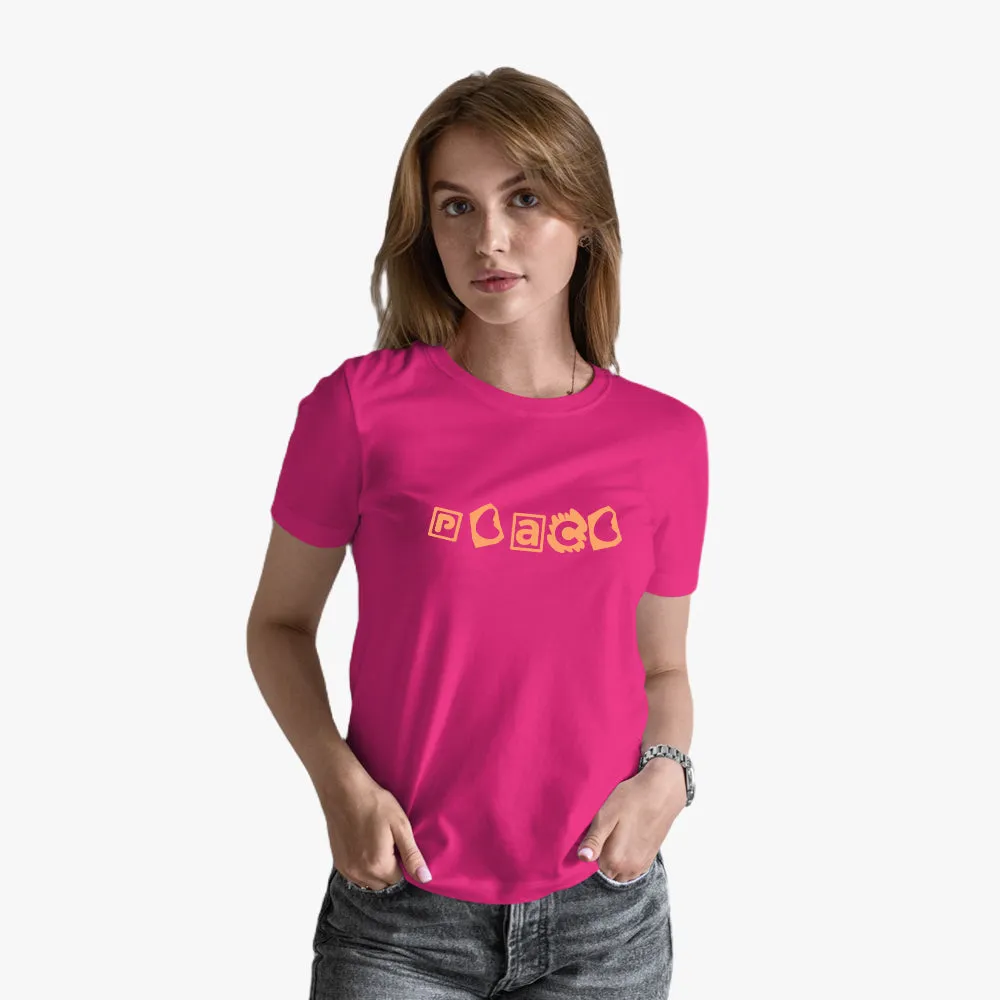 Peace - Graphic Printed Organic Cotton T-Shirt for Women In Online