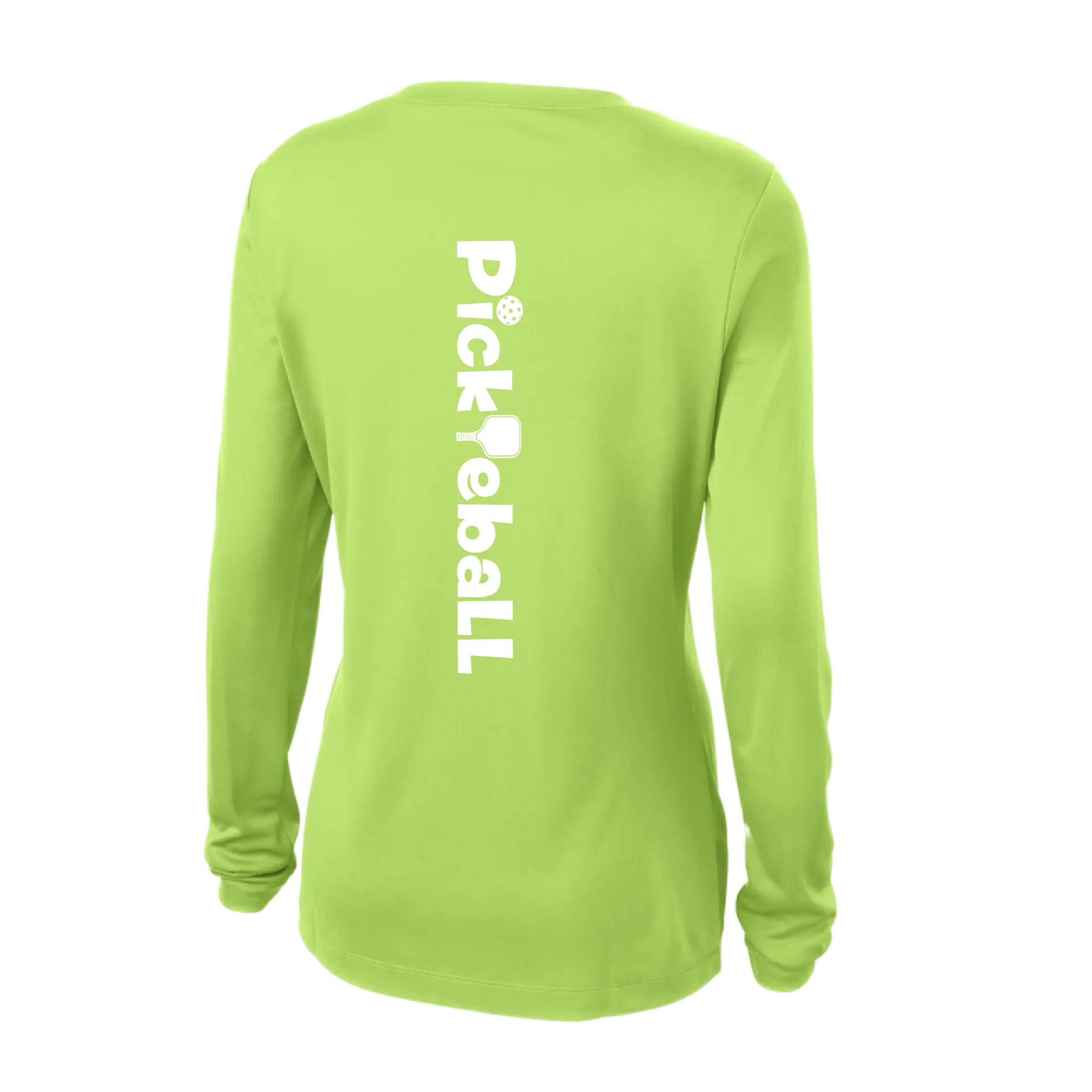 Pickleball Horizontal (Customizable) | Women’s Long Sleeve V-Neck Pickleball Shirt | 100% Polyester
